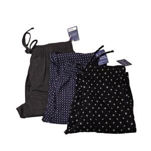 Croft & Barrow men's lounge pants Size M bundle of 3 Blue/black/gray cozycore